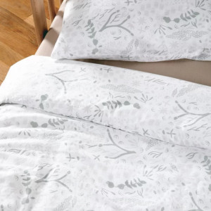 Housse de couette bébé (75x120cm) en coton bio "Yukari Douceur Bleu" Kadolis