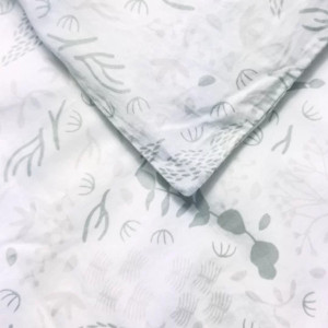 Housse de couette bébé (75x120cm) en coton bio "Yukari Douceur Bleu" Kadolis