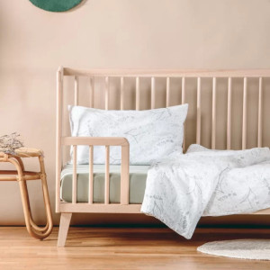 Housse de couette bébé (75x120cm) en coton bio "Yukari Douceur Bleu" Kadolis