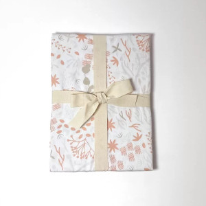 Drap housse 60x120 en Coton Bio "Yukari Douceur Corail" Kadolis