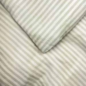 Housse de couette bébé (100x140cm) en Percale de Coton Bio "Rayé Tilleul" Kadolis