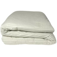 Housse de couette bébé (75x120cm) en Percale de Coton Bio "Rayé Tilleul"