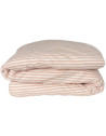 Housse de couette bébé (75x120cm) en Percale de Coton Bio "Rayé Rose" Kadolis