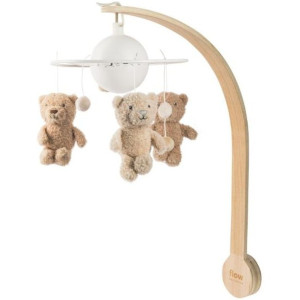 Mobile musical pour bébé en bois "Lou l'Ours" Flow