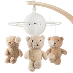 Mobile musical pour bébé en bois "Lou l'Ours" Flow
