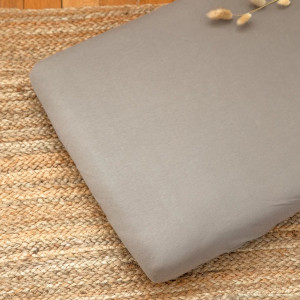 Drap housse 40x80 en coton bio "Taupe" Kadolis