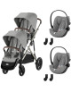  Poussette jumeaux Gazelle S2 "Stone Grey" + 2 Cloud G3 PLUS