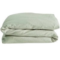 Housse de couette bébé (100x140cm) en Satin de Coton Bio lavé "Tilleul"