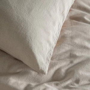 Housse de couette bébé (100x140cm) en Satin de Coton Bio lavé "Lin" Kadolis
