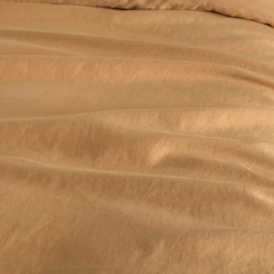 Housse de couette bébé (100x140cm) en Satin de Coton Bio lavé "Ambre" Kadolis