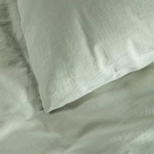 Housse de couette bébé (75x120cm) en Satin de Coton Bio lavé "Tilleul" Kadolis