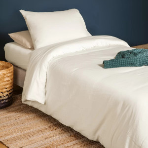 Housse de couette enfant (140x150cm) en Pur coton bio "Ecru" Kadolis