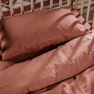 Housse de couette enfant (140x150cm) en Pur coton bio "Terracotta" Kadolis