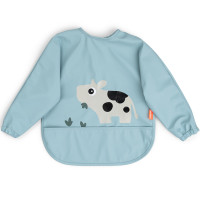 Bavoir manches longues imperméable (6-18 mois) "Tiny Farm Blue"