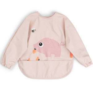Bavoir manches longues imperméable (6-18 mois) "Tiny Farm Powder" Done by Deer