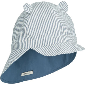 Chapeau saharienne bébé réversible en coton bio Gorm "Blue Wave" Liewood