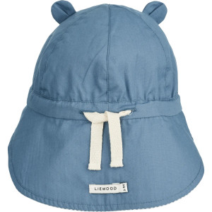 Chapeau saharienne bébé réversible en coton bio Gorm "Blue Wave" Liewood