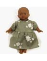 Robe Faustine à manches ballon "Marguerites" pour poupon Gordis Minikane