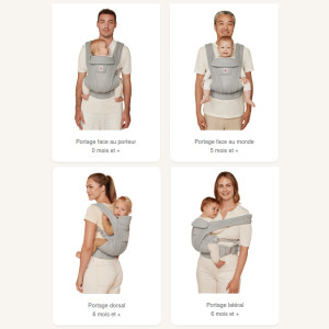 Porte-bébé Omni Deluxe Coton "Pearl Grey" ERgobaby