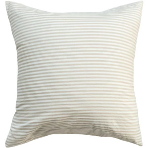 Taie d'oreiller en Percale de Coton Bio "Rayé Lin" (60x60) Kadolis