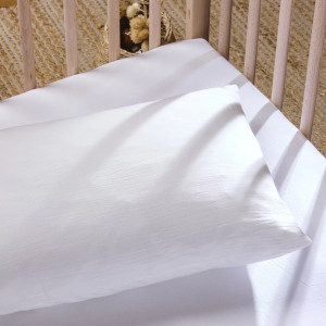 Taie d'oreiller en Pur Coton Bio "Blanc" (40x60) Kadolis
