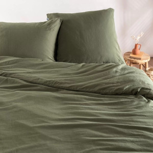 Taie d'oreiller en Satin de Coton Bio "Cyprès" (60x60) Kadolis