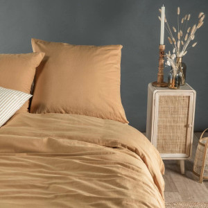 Taie d'oreiller en Satin de Coton Bio "Ambre" (60x60) Kadolis