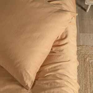 Taie d'oreiller en Satin de Coton Bio "Ambre" (40x60) Kadolis