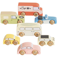 Set de Voitures Rétro en bois (x7)