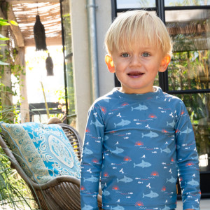 T-shirt bébé enfant anti-UV manches longues "Shark" Fresk