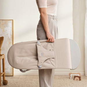 Transat bébé évolutif Balance Bliss Mélange Tissé Chiné "Beige Clair" Babybjorn