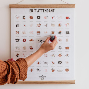 Affiche "En t'attendant" (40x50) avec tampon & encrier Les Petites Dates