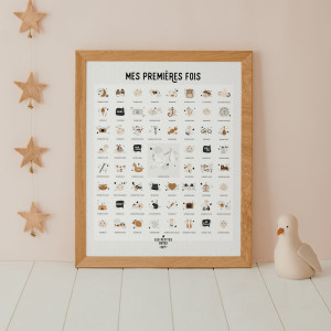 Pack Affiche "En t'attendant" + Affiche "Mes premières fois" Peau Claire avec tampon & encrier