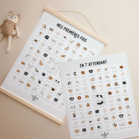 Pack Affiche "En t'attendant" + Affiche "Mes premières fois" Peau Claire avec tampon & encrier