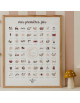 Affiche "Mes premières fois - Souris Rose Poudré" avec tampon & encrier