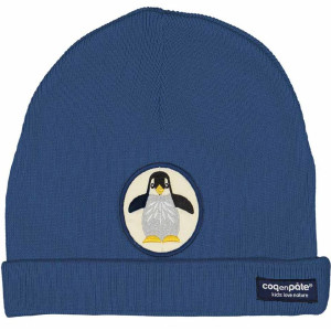 Bonnet Tricot en coton bio "Pingouin Navy" (1-10 ans) Coq en Pate