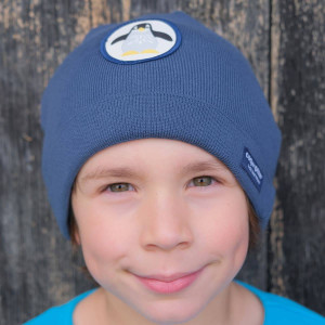 Bonnet Tricot en coton bio "Pingouin Navy" (1-10 ans) Coq en Pate
