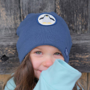 Bonnet Tricot en coton bio "Pingouin Navy" (1-10 ans) Coq en Pate