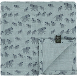 1 maxi-lange en mousseline de coton bio "Enchanting Elephant" (110x110 cm) Trixie