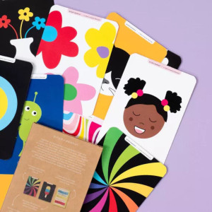 Cartes sensorielles Flash pour nouveau-né "Couleurs" Priya & Peanut
