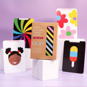 Cartes sensorielles Flash pour nouveau-né "Couleurs" Priya & Peanut