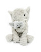 Peluche Ptipotos Elephant Dimoitou Maman + Bébé "Gris Clair"