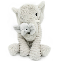 Peluche Ptipotos Elephant Dimoitou Maman + Bébé "Gris Clair"
