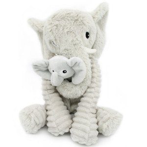 Peluche Ptipotos Elephant  Dimoitou Maman + Bébé "Gris Clair" Déglingos