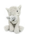 Peluche Ptipotos Elephant Dimoitou Maman + Bébé "Gris Clair"