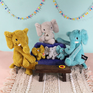 Peluche Ptipotos Elephant  Dimoitou Maman + Bébé "Gris Clair" Déglingos