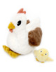 Peluche Ptipotos Poule Pioupiou Maman + Bébé "Blanc" (32 cm)