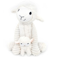 Peluche Ptipotos Mouton Olou Maman + Bébé "Blanc" (24 cm)