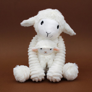 Peluche Ptipotos Mouton Olou Maman + Bébé "Blanc" (24 cm) Déglingos