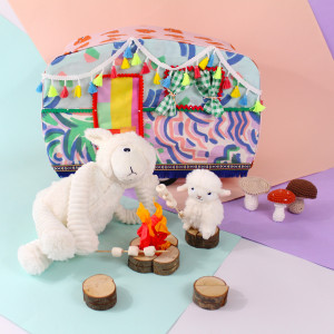 Peluche Ptipotos Mouton Olou Maman + Bébé "Blanc" (24 cm) Déglingos